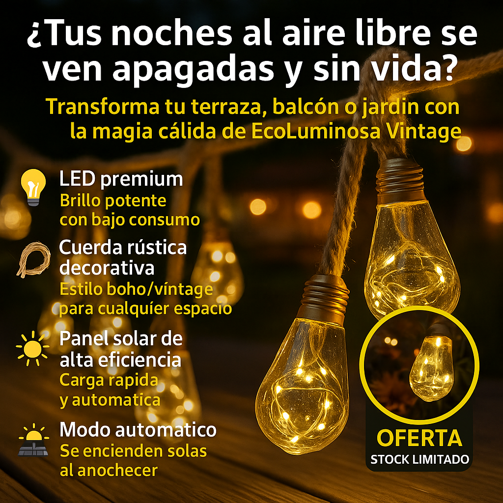 GUIRNALDA SOLAR-ECOLUMINOSA – LA LUZ QUE TRANSFORMA TUS NOCHES EN MAGIA 💡🌿