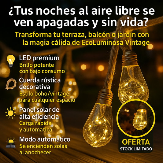 GUIRNALDA SOLAR-ECOLUMINOSA – LA LUZ QUE TRANSFORMA TUS NOCHES EN MAGIA 💡🌿