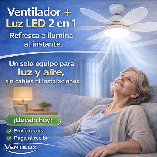 Ventilador de Techo 2 en 1 con Luz LED 40W Ventilux™ + Control Remoto | Envío Gratis 🚚 Paga al Recibir