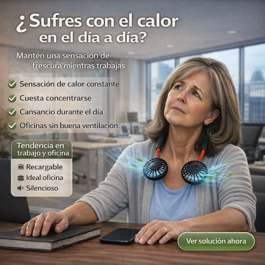 PACK DE 3 Ventiladores de Cuello Portátiles FrescoAir™ + Envío Gratis