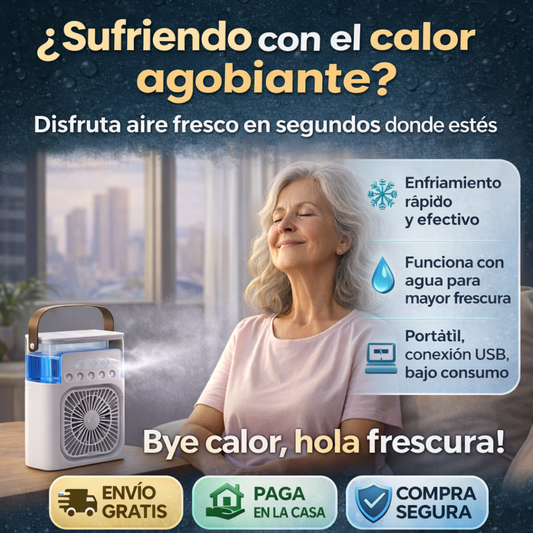 Ventilador Humidificador 2 en 1 Portátil USB FrescoMist
