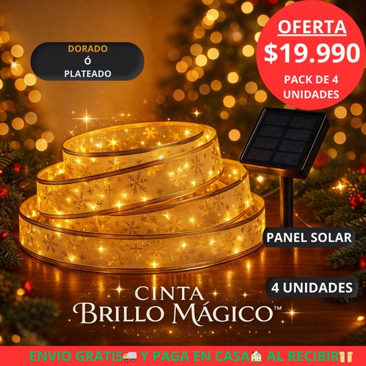 Pack de 4 Cintas Decorativas Solares –Brillo Mágico Iluminación Mágica para tu Hogar